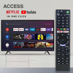 Hicle RM-L1370 Replacement Remote Control for Sony Bravia Smart TVs | Compatible with LCD, LED, UHD, OLED, QLED, 4K Android Televisions – Non-Voice Command – Streaming App Shortcuts