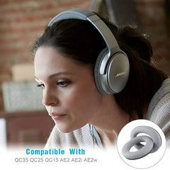 Hicle Premium Replacement Ear Pads – Compatible with Bose QuietComfort Series and SoundTrue/SoundLink Around-Ear Headphones (1 Pair, Light Grey)