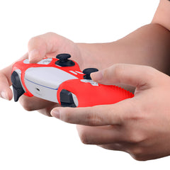 Hicle Silicone Grip Cover for PS5 Controller – Anti-Slip Dotted Texture Protective Sleeve (Red)