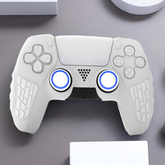 Hicle PS5 Handle Silicone Protective Cover – Non-Slip, Sweat-Proof Soft Rubber Shell with Thumb Grips (White)