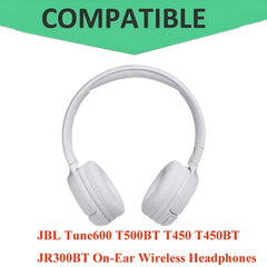 Hicle Replacement Ear Pads for JBL Wireless Headphones – White (1 Pair)