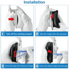 Hicle Premium Replacement Ear Cushions for Audio-Technica ATH-M50 / M50S – Black – High-Density Memory Foam & Protein Leather