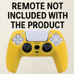 Hicle Silicone Cover for PS5 Controller – Yellow Anti-Slip Grip Protective Case – Monochrome Dotted Silicone Sleeve for PS5 Gamepad(Yellow)