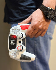 Hicle PS5 Handle Silicone Protective Cover – Non-Slip, Sweat-Proof Soft Rubber Shell with Thumb Grips (Spiderman White)